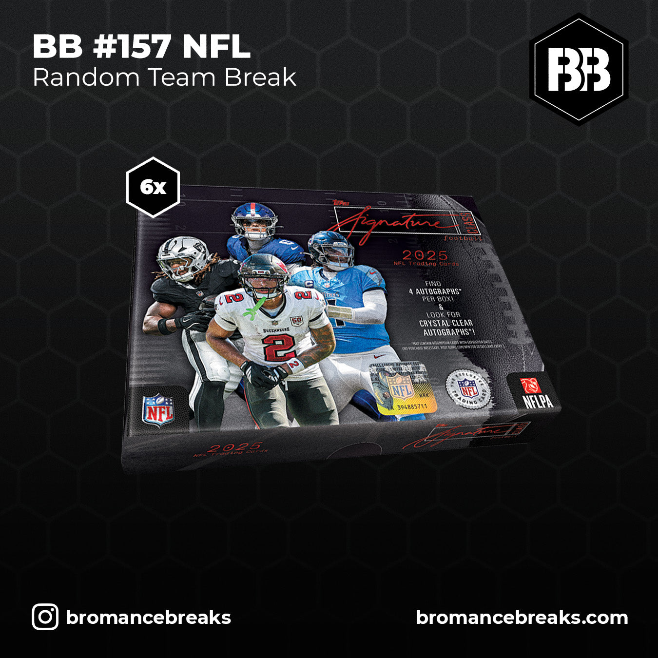 BB Break #157 / Topps Signature Class NFL FULL Case Jumbo Hobby Box Break (6x Jumbo) / RTB (Random Team Break)