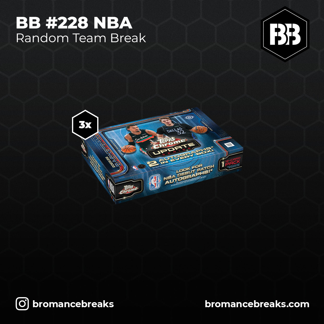 BB Break #228 / Topps Chrome Update NBA HALF CASE Breakers Delight Box Break (3x Delight) / RTB (Random Team Break)