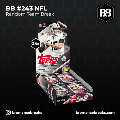 BB Break #243 / 2026 Topps Flagship NFL DUAL Case Hobby Box Break (24x Hobby) / RTB (Random Team Break) (Stream 27.08.26)