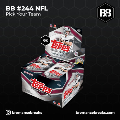 BB Break #244 / 2026 Topps Flagship NFL FULL Case Jumbo Box Break (6x Jumbo) / P.Y.T (Pick Your Team) (Stream 27.08.26)